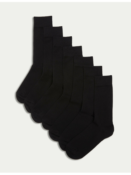 Marks & Spencer Sada siedmich párov čiernych pánskych ponožiek Marks & Spencer Cool & Fresh™