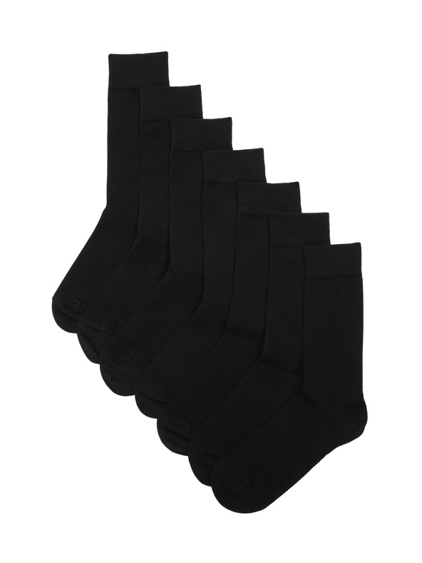Marks & Spencer Sada siedmich párov čiernych pánskych ponožiek Marks & Spencer Cool & Fresh™