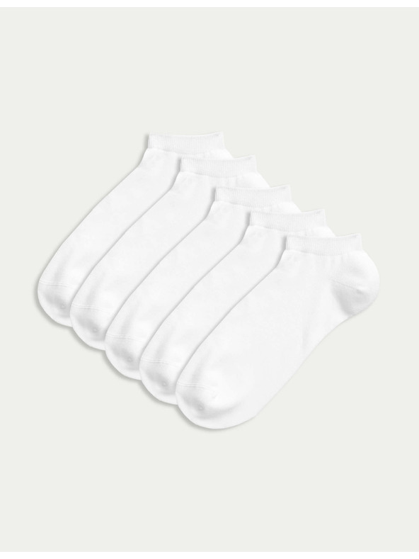 Marks & Spencer 5 párov športových ponožiek s technológiou Cool & Fresh™ Marks & Spencer biele
