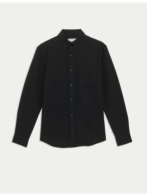 Marks & Spencer Oxfordská košeľa, slim fit strih, čistá bavlna Marks & Spencer čierna
