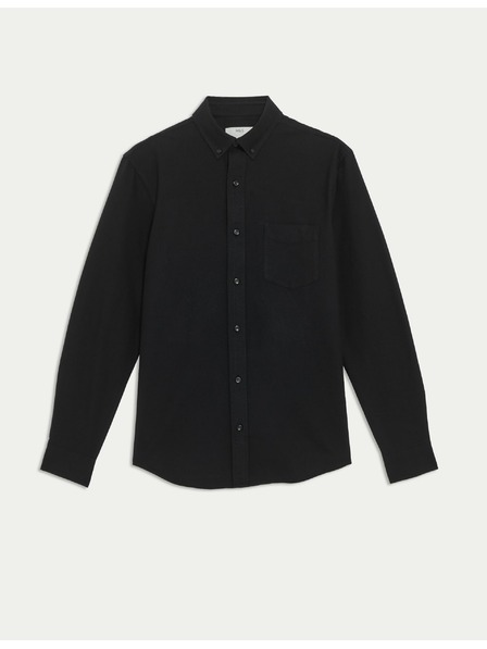 Marks & Spencer Oxfordská košeľa, slim fit strih, čistá bavlna Marks & Spencer čierna