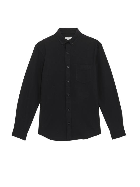 Marks & Spencer Oxfordská košeľa, slim fit strih, čistá bavlna Marks & Spencer čierna