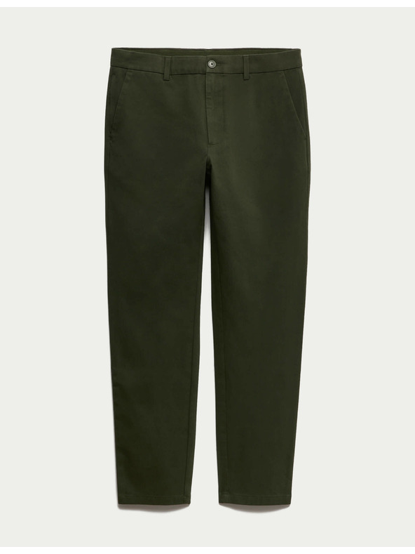 Marks & Spencer Slim fit chino nohavice The Ultimate Marks & Spencer zelené