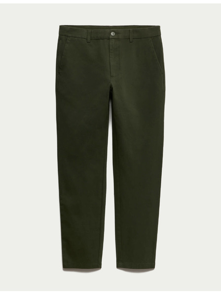 Marks & Spencer Slim fit chino nohavice The Ultimate Marks & Spencer zelené