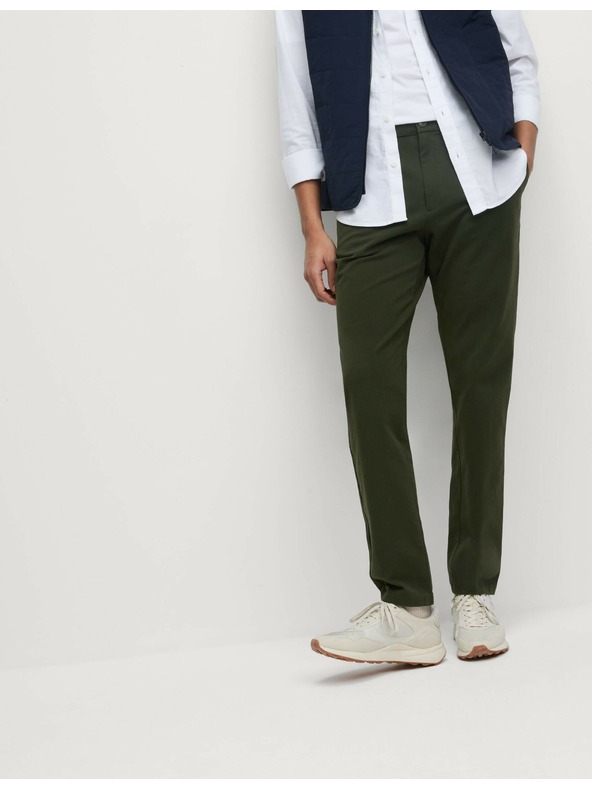 Marks & Spencer Slim fit chino nohavice The Ultimate Marks & Spencer zelené