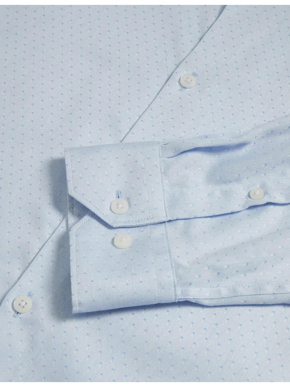 Marks & Spencer Košeľa z čistej bavlny regular fit s malými bodkami Marks & Spencer modrá