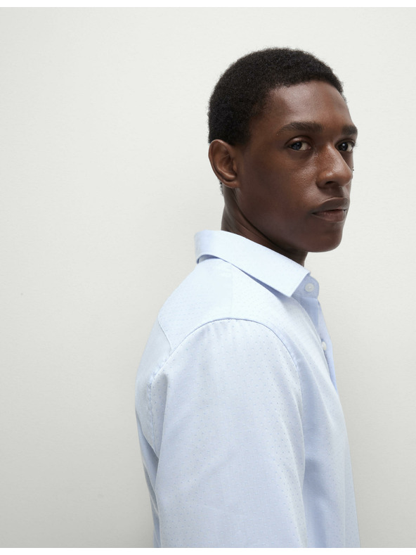 Marks & Spencer Košeľa z čistej bavlny regular fit s malými bodkami Marks & Spencer modrá