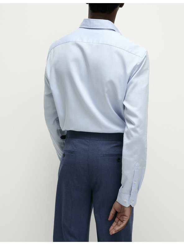 Marks & Spencer Košeľa z čistej bavlny regular fit s malými bodkami Marks & Spencer modrá