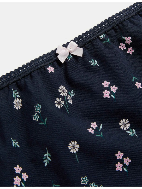 Marks & Spencer Bavlnené nohavičky do pása s potlačou Lycra™, 5 ks Marks & Spencer zelená