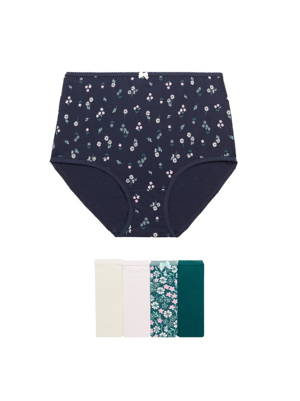 Marks & Spencer Bavlnené nohavičky do pása s potlačou Lycra™, 5 ks Marks & Spencer zelená