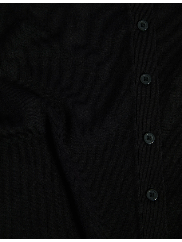 Marks & Spencer Marks & Spencer kardigán s okrúhlym výstrihom a gombíkmi vpredu čierny