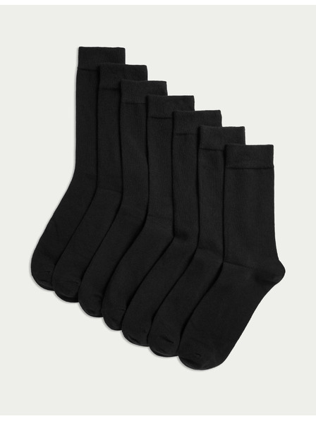 Marks & Spencer Súprava siedmich pánskych ponožiek v čiernej farbe Marks & Spencer