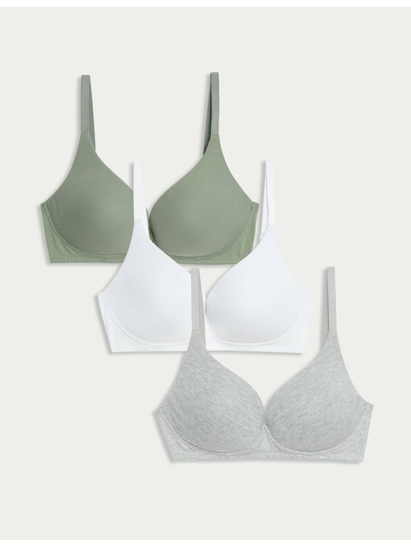 Marks & Spencer Hladká podprsenka s výstužou, veľkosť 4, veľkosť 5, s kosticami. A-E, 3 balenia Marks & Spencer zelená