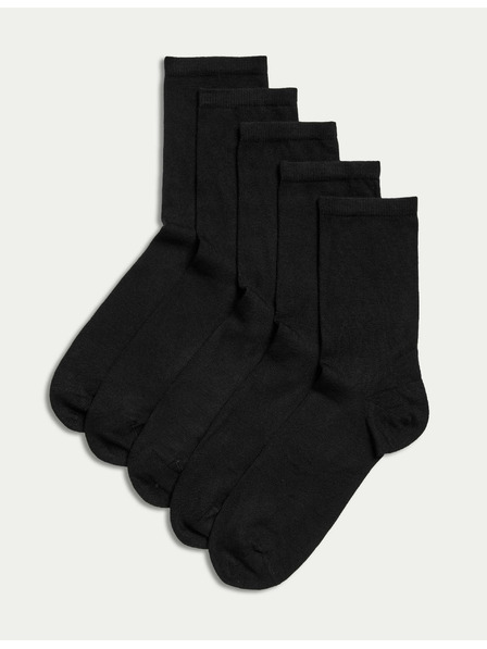 Marks & Spencer 5 párov členkových ponožiek Sumptuously Soft™ Marks & Spencer čiernej farby