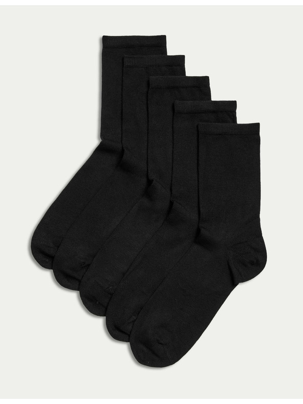 Marks & Spencer 5 párov členkových ponožiek Sumptuously Soft™ Marks & Spencer čiernej farby