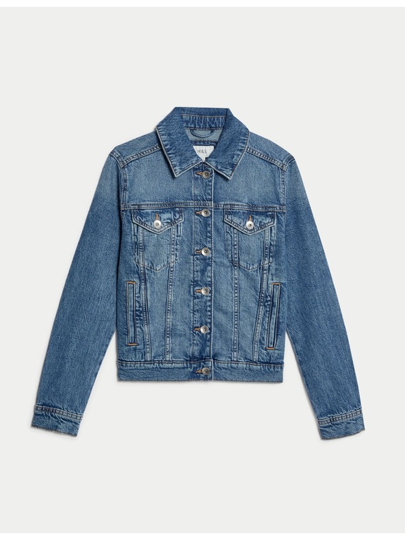 Marks & Spencer Džínsová bunda so strečom Marks & Spencer tmavomodrá