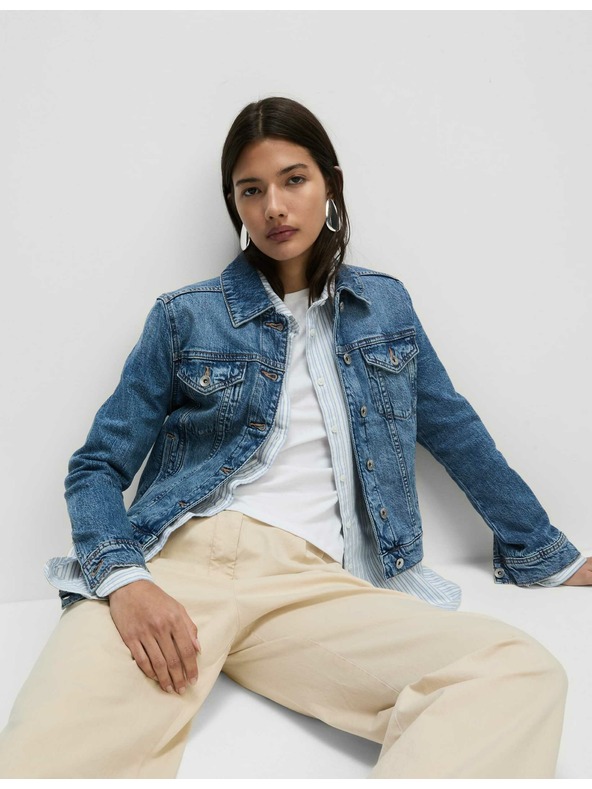 Marks & Spencer Džínsová bunda so strečom Marks & Spencer tmavomodrá