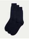 Marks & Spencer Ponožky z čistej bavlny, 3 páry Marks & Spencer námornícka modrá