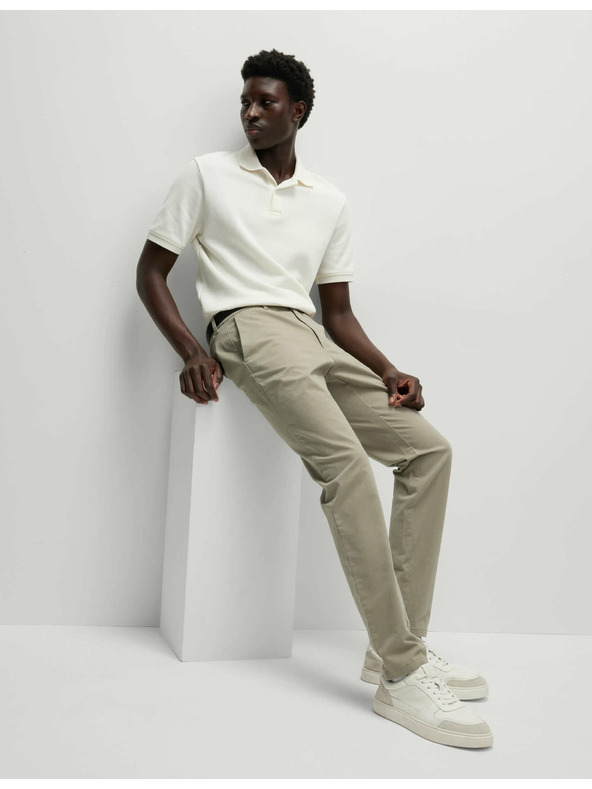 Marks & Spencer Strečové chino nohavice slim fit Marks & Spencer béžová