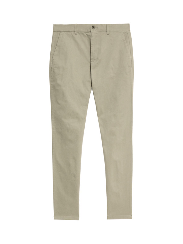 Marks & Spencer Strečové chino nohavice slim fit Marks & Spencer béžová