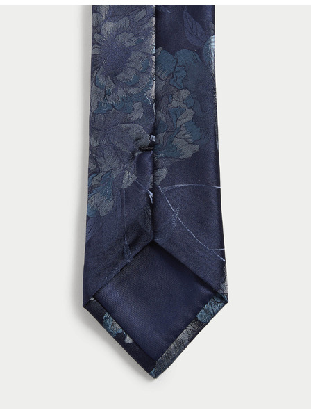 Marks & Spencer Kvetinová kravata zo 100% hodvábu Marks & Spencer námorná modrá