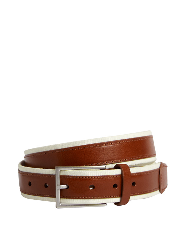 Marks & Spencer Plátený a kožený opasok Marks & Spencer hnedá