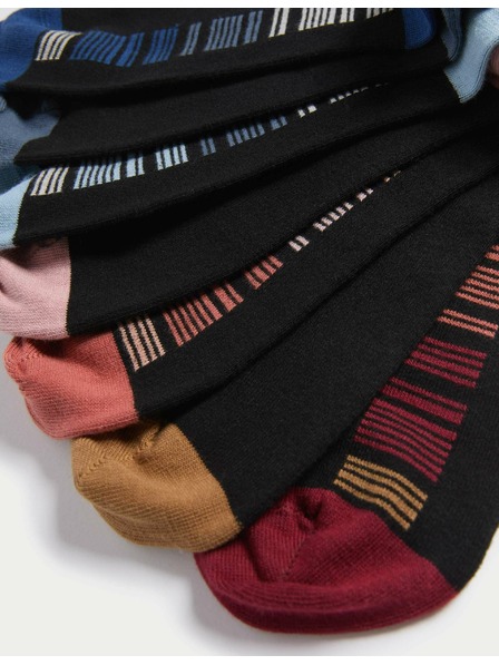 Marks & Spencer 7 párov vysokých bavlnených ponožiek Cool & Fresh™ Marks & Spencer čierne