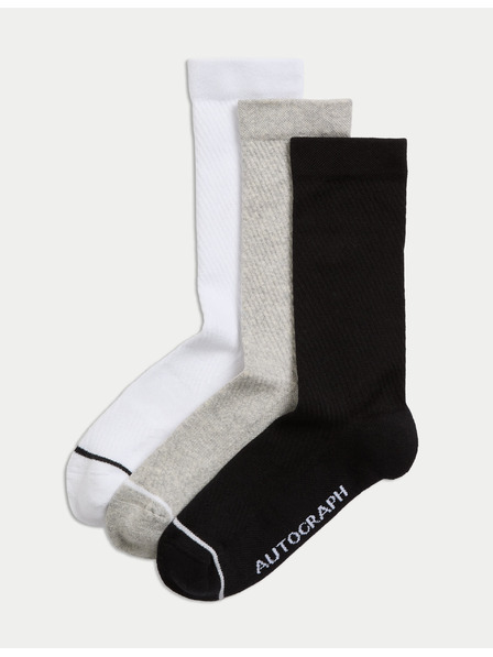 Marks & Spencer Športové ponožky zo zmesi bavlny Supima®, 3 ks Marks & Spencer viacfarebná