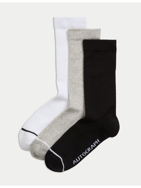 Marks & Spencer Športové ponožky zo zmesi bavlny Supima®, 3 ks Marks & Spencer viacfarebná