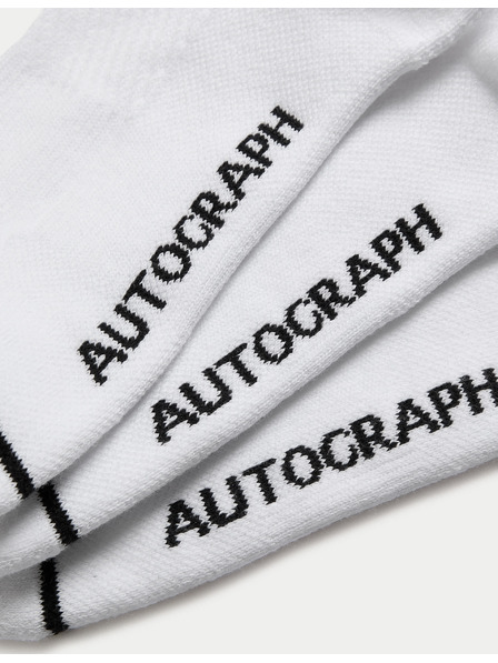 Marks & Spencer Športové ponožky zo zmesi bavlny Supima®, 3 ks Marks & Spencer biela