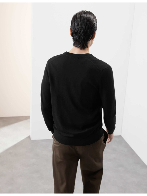 Marks & Spencer Kardigán s výstrihom do V z vlny merino Marks & Spencer čierna