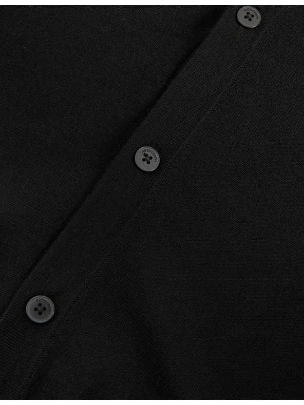 Marks & Spencer Kardigán s výstrihom do V z vlny merino Marks & Spencer čierna