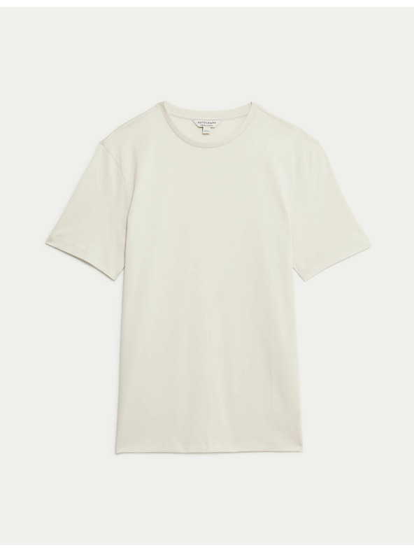 Marks & Spencer Tričko z prémiovej bavlny, úzky strih Marks & Spencer smotanová