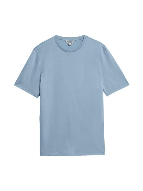 Marks & Spencer Tričko z prémiovej bavlny, úzky strih Marks & Spencer modrá