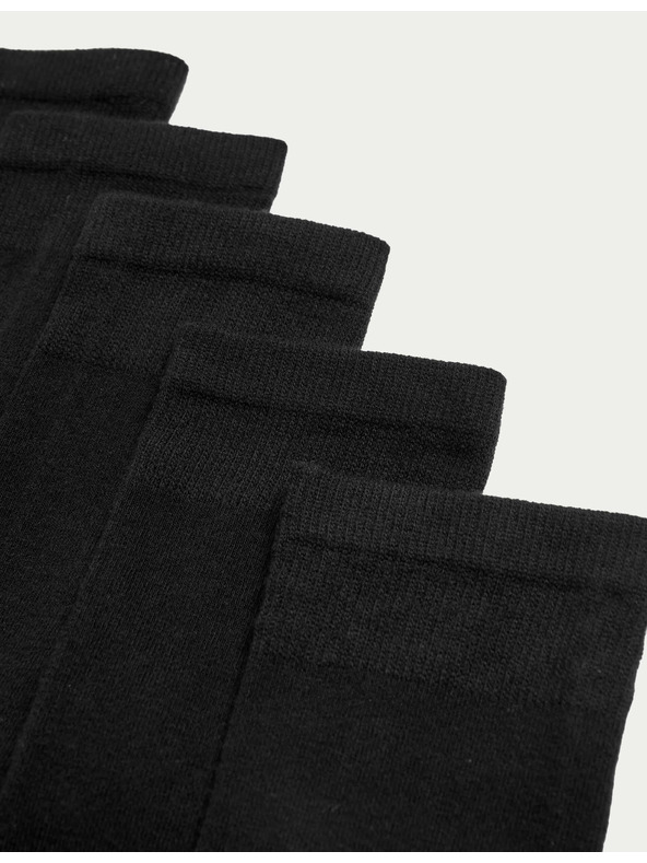 Marks & Spencer Balenie 5 párov mimoriadne pohodlných členkových ponožiek s vysokým podielom bavlny Marks & Spencer čierna