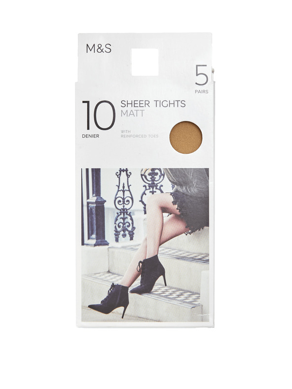 Marks & Spencer Dámske pančuchové nohavice 10 DEN, 5 párov v balení Marks & Spencer béžová farba