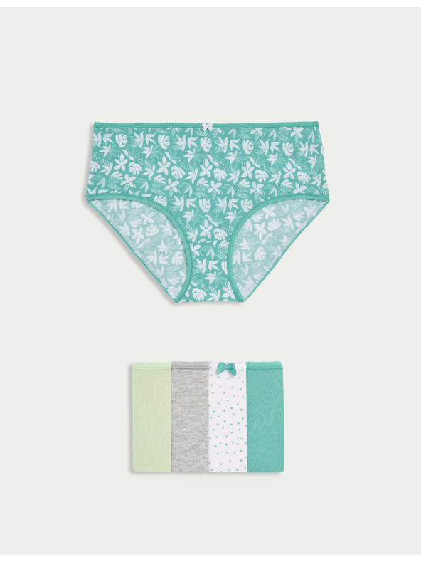 Marks & Spencer Šortkové nohavičky s vysokým pásom, z bavlny Lycra™, 5 ks Marks & Spencer zelená