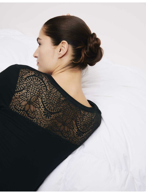 Marks & Spencer Nočná košeľa s čipkou Marks & Spencer čierna