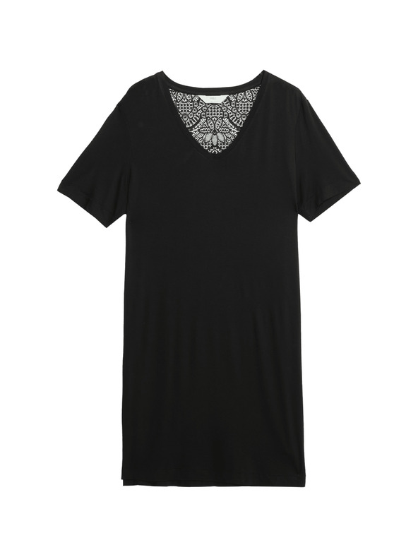 Marks & Spencer Nočná košeľa s čipkou Marks & Spencer čierna