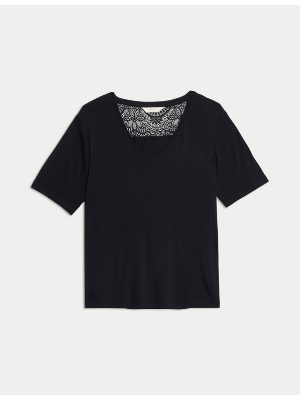 Marks & Spencer Pyžamový top s čipkovým detailom Marks & Spencer čierna