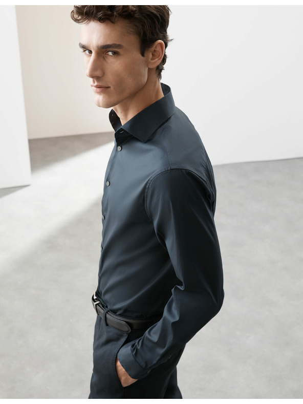 Marks & Spencer Košeľa úzkeho strihu Marks & Spencer námorná modrá