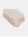 Marks & Spencer Nohavičky v páse Body Soft™, sada 3 ks Marks & Spencer béžová