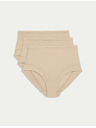 Marks & Spencer Nohavičky do pása, s technológiou Flexifit, 3 ks Marks & Spencer béžová