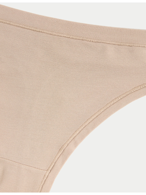Marks & Spencer Tanga z modalu s technológiou Flexifit™, 3 ks Marks & Spencer béžová