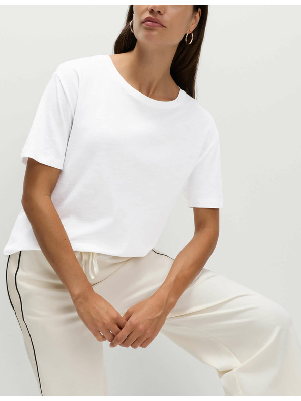 Marks & Spencer Marks & Spencer voľná košeľa z bavlny a modalu biela