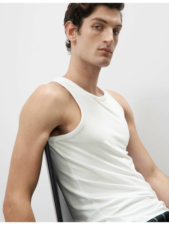 Marks & Spencer Tielko bez rukávov z bavlny Supima® a modalu Marks & Spencer biele