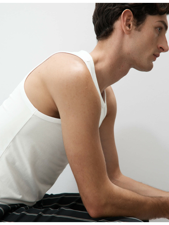 Marks & Spencer Tielko bez rukávov z bavlny Supima® a modalu Marks & Spencer biele