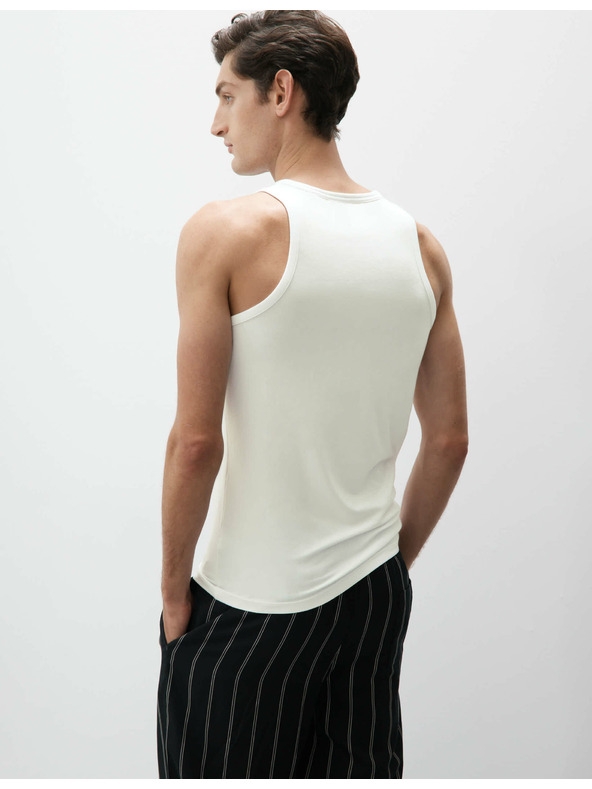 Marks & Spencer Tielko bez rukávov z bavlny Supima® a modalu Marks & Spencer biele