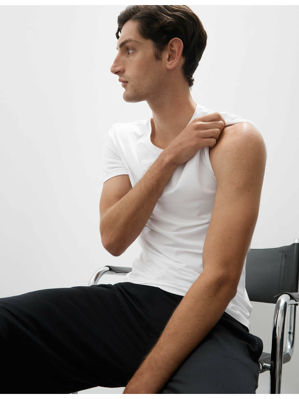 Marks & Spencer Tielko zo zmesi bavlny Supima® Marks & Spencer biele