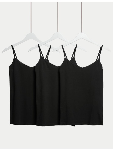 Marks & Spencer Tielko na ramienka s vysokým podielom bavlny, 3 ks Marks & Spencer čierna